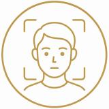 Gesicht-biometrischen-Rahmen-symbol-rund